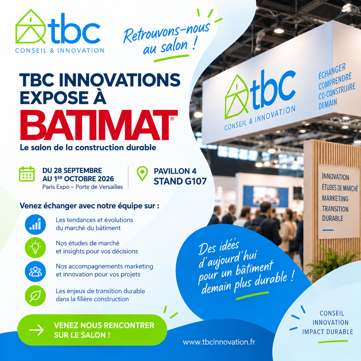 Rencontrez l&rsquo;équipe TBC Innovations sur le salon BATIMAT ! 